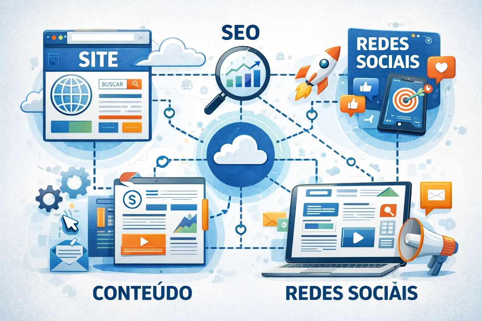 Imagem ilustrativa do artigo: Presença Digital Forte: Como Sua Empresa Conquista Autoridade, Clientes e Resultados Online